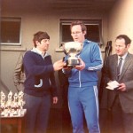1976 Stradbally Tournament Final v St. Finbarrs. Jess Kehoe receives the cup with Frankie Walsh!