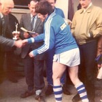 1976 Stradbally Tournament Final v St. Finbarrs. Tommy Cusack receives his trophy.