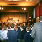 1998 Senior Hurling Champions return to the school hall with the cup.
