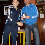 2010 Mark receiving award for representing Waterford Under 15. 15-12-2010.